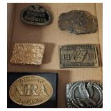 BELT BUCKLES, NRA, GOLD TONE, BRASS, MISC