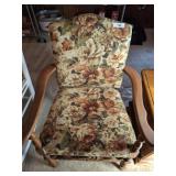 FLORAL PRINT ANTIQUE ARM CHAIR