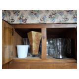 GROUP OF COOKBOOKS, GLASSWARE, MISC