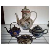 OREINTAL TEA POT, CLOISONNE STYLE MINIATURES
