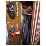 CONTENTS OF BACK DOOR COAT CLOSET