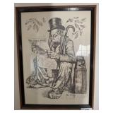 JIM DALY BLACK AND WHITE PRINT 17X23