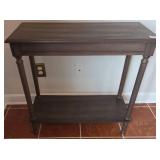 Two-Tier Rectangular Wooden Console Table with Tur