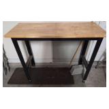 Wood-Top Workbench with Metal Frame, 48x20x39