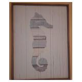 Decorative Seahorse Artwork with Wood Frame, 19ï¿½25