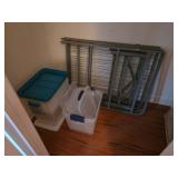 Hefty Storage Containers and Foldable Metal Single