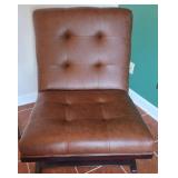 Mid-Century Modern Accent Chair with Brown Faux Le