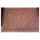 Indoor/outdoor Area Red Rug with Geometric Pattern