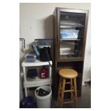 Miscellaneous Storage Shelving, Cabinet, Stool, an