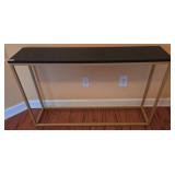 Metal and Wood Console Table with Black Top and Go