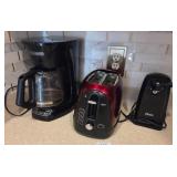 Black+Decker Coffee Maker, Oster Toaster, and Oste