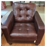 Ashley Furniture Brown Faux Leather Armchair with