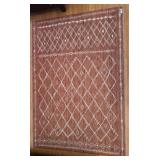 Indoor/outdoor Area Red Rug with Geometric Pattern