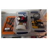 Tools and Supplies in Plastic Storage Boxes