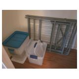 Hefty Storage Containers and Foldable Metal Single