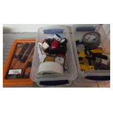 Tools and Supplies in Plastic Storage Boxes