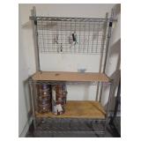 Metal Storage Shelf Unit With Wire Grid Back and T