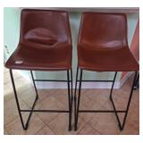 LumiSource Bar Stools with Faux Leather Seats and