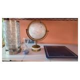 Decorative Items with Globe, Hourglass, Lamp, and