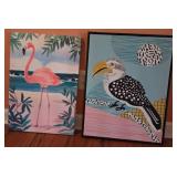 Two Framed Bird-Themed Artworks