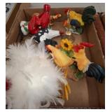 Ceramic Roosters and Bird Figurines