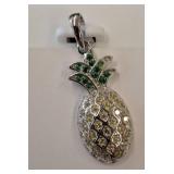 Sterling Silver Pineapple Pendant with Stones