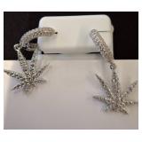 925 Silver Earrings with Starburst Design