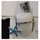 Sterling Silver Starfish Charm Ring, Size 9
