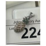 Sterling Silver Pineapple Pendant with Stones