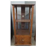 Wooden Media Stand With Shelves, Cabinet Storage