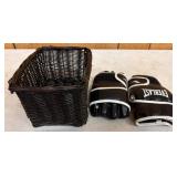 Everlast MMA Gloves and Small Wicker Basket