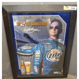 Framed Miller Lite NASCAR Promotional Poster