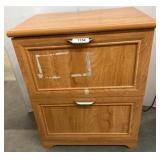 Wood-Look Two-Drawer Filing Cabinet with Metal Fil
