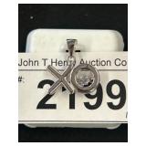 Sterling Silver XO Pendant with CZ Stone