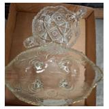 Pressed Glass Serving Bowls, Set of Two