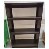 Dark Brown Wooden 3-Shelf Bookcase with Open Back