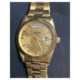 Gold-Tone Stauer Watch with Swiss Movement and Day