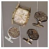 STERLING CUFF LINKS, MERCURY DIME LINK, VINTAGE WI