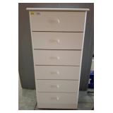 White 6-Drawer Wooden Chest, 24x16x51in