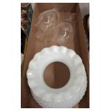 Glass Shades and Milk Glass Lampshade Set