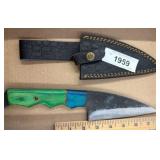 Handcrafted Knife with Colorful Wooden Handle and