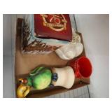 Lot: Parrot Bell, Mug, Box, and Pumpkin Dish