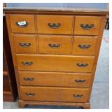 Wooden Chest of Drawers With Brass-Style Pulls