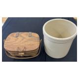 Longaberger Basket and Stoneware Crock