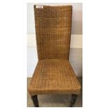 Wicker Dining Chair With Wooden Legs