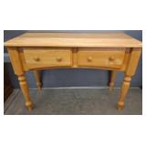 Light Wood Console Table with Two Drawers