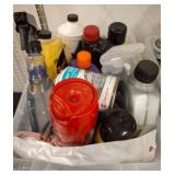 Plastic Bin Containing Automotive Cleaning