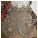 6 Princess House Fantasia Fine Crystal Mugs