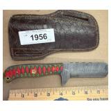 Damascus Style Knife with Multicolor Handle