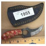 Custom Fixed Blade Knife with Patterned Handle